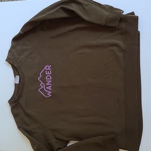Columbia 2XL  olive green purple wander logo long sleeve crewneck sweatshirt
